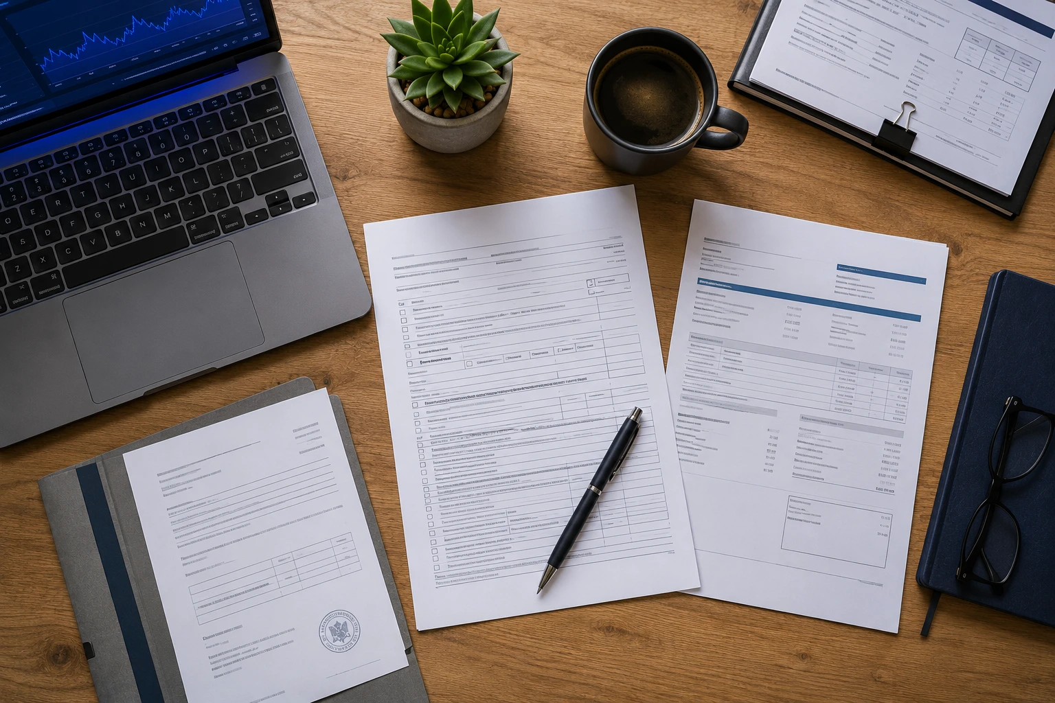 Finanzverantwortlicher prüft IRS Form W-8BEN-E für ein nicht-US-Unternehmen