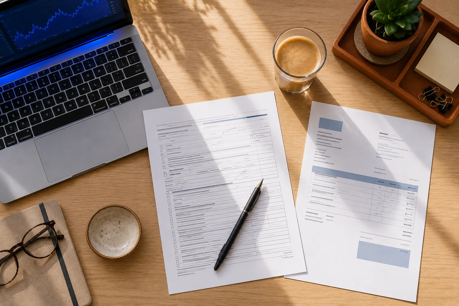 Responsable financiero revisa el IRS Form W-8BEN-E de una empresa no estadounidense
