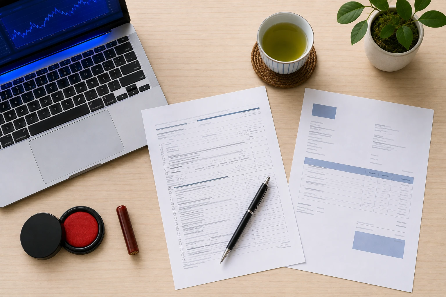 財務担当者が非米国法人の IRS Form W-8BEN-E を確認している