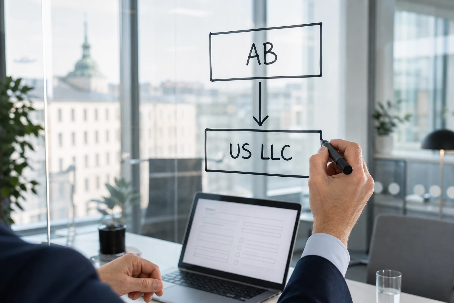 Finanschef som mappar ägare och disregarded LLC på IRS Form W-8BEN-E Part I