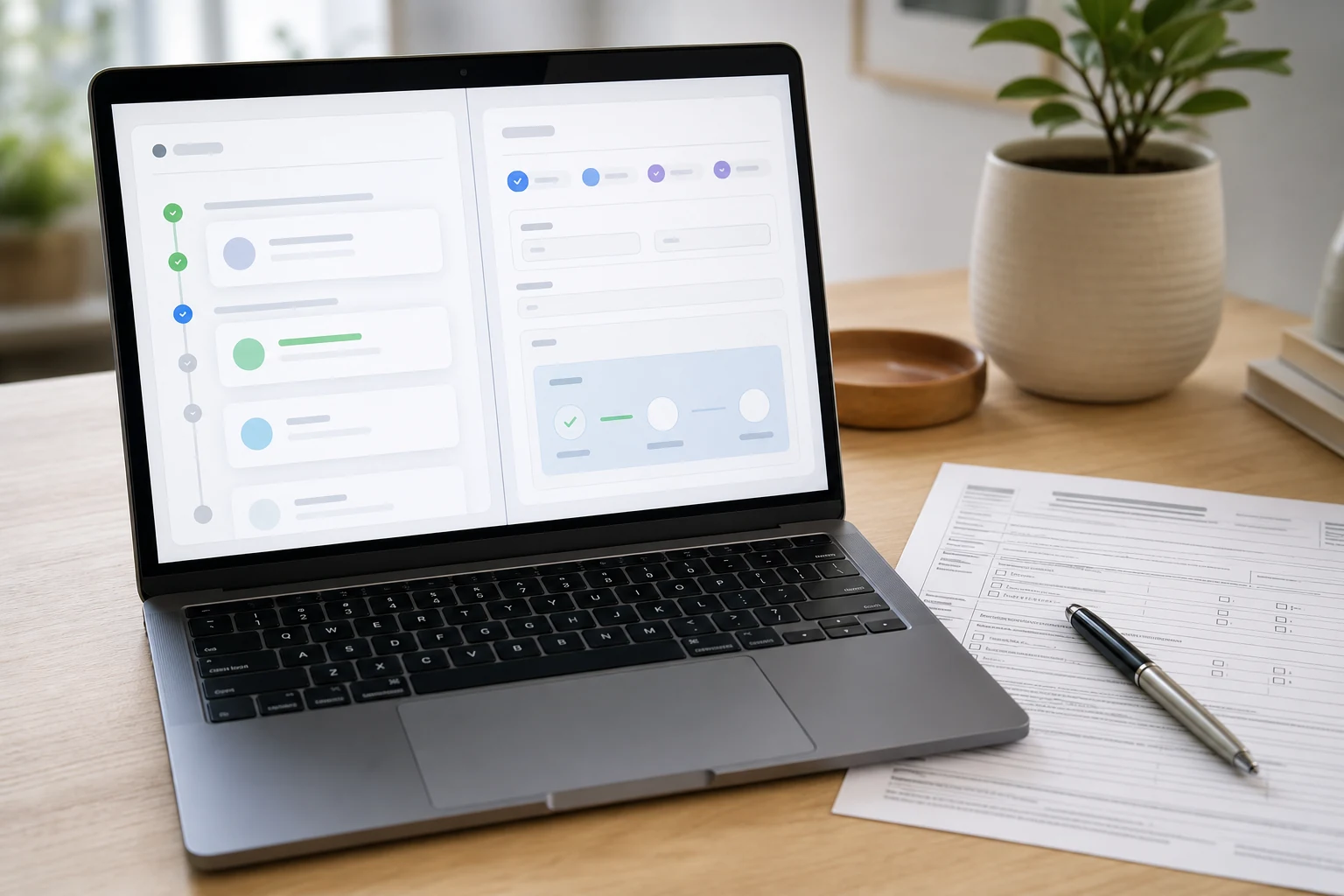 リモート契約者がToptal、Deel、Remote.comの税務オンボーディング用にIRS Form W-8BENを記入している様子